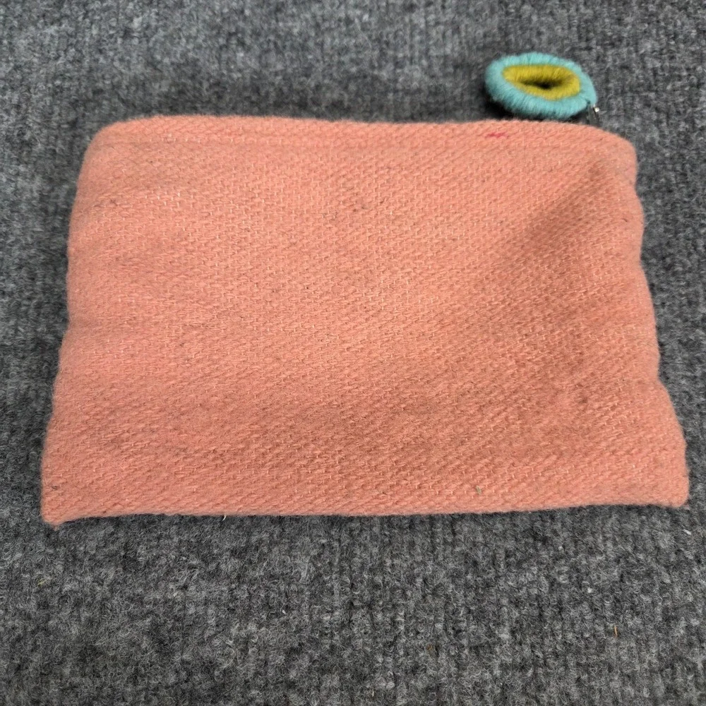 Jenny Krauss Love Letters Embroidered Wool Makeup Bag Pouch Initial 